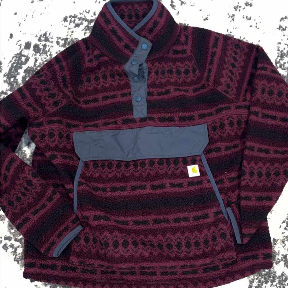 Carhartt Maroon and Charcoal Pullover